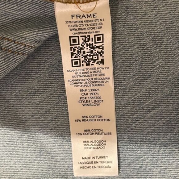 FRAME Revolve Le Jane High Rise Straight Leg Distressed Jeans 32 Winslow - Picture 11 of 12